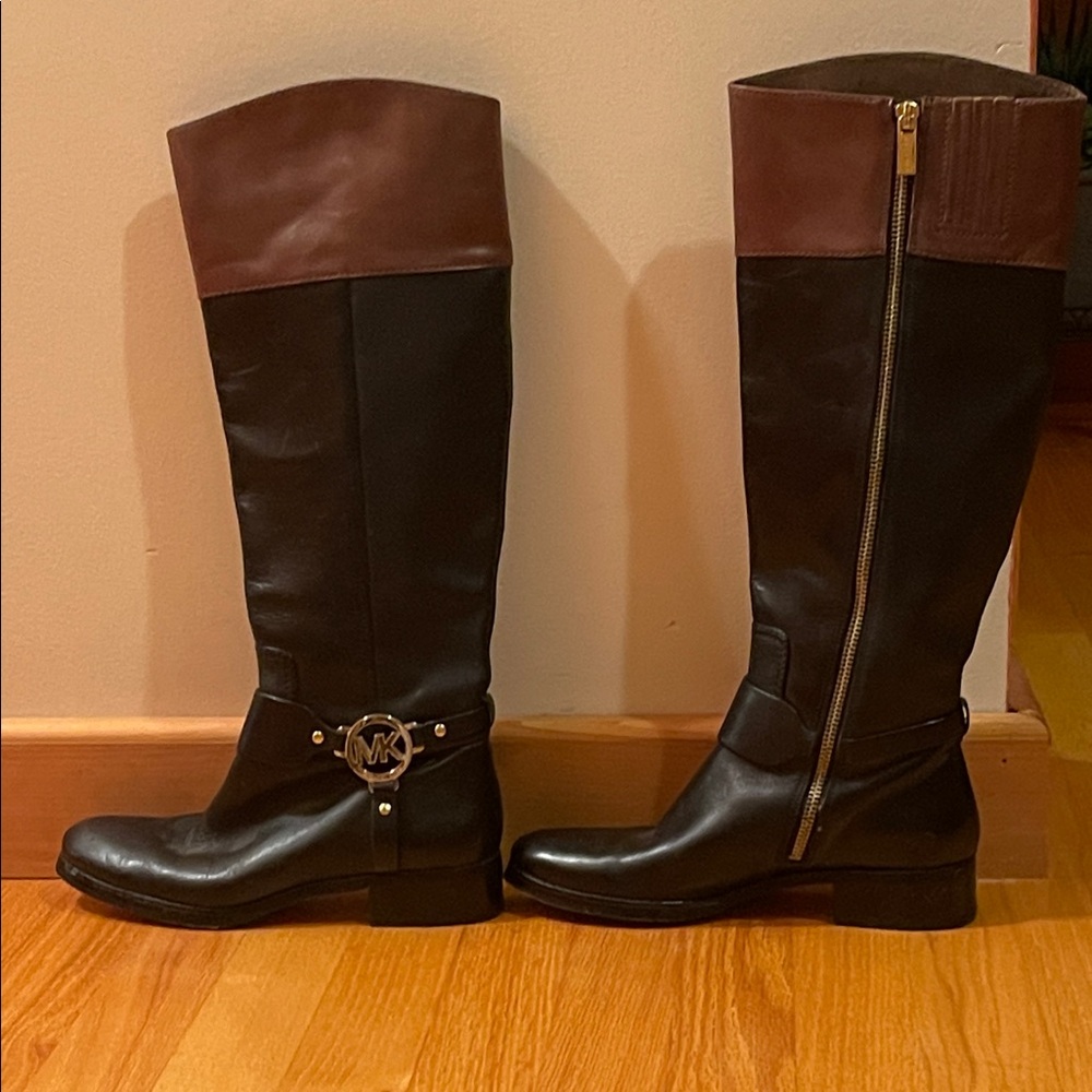 Michael Kors Two-Tone Leather Boots - Picture 1 of 5